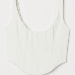 NWT H&M x Brock Collection Cotton Corset-style Top